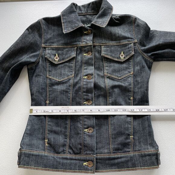 Salt Works Womens S Button Up Fitted Stanton Denim Jacket Long Sleeve Rinse Wash - Picture 11 of 13